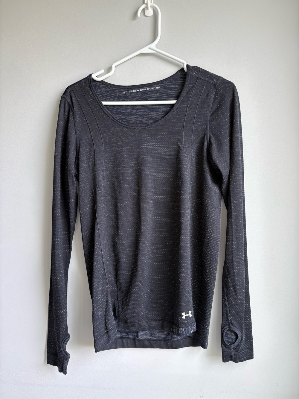 Under Armour Women's Long Sleeve Black Athletic Top with Thumbholes